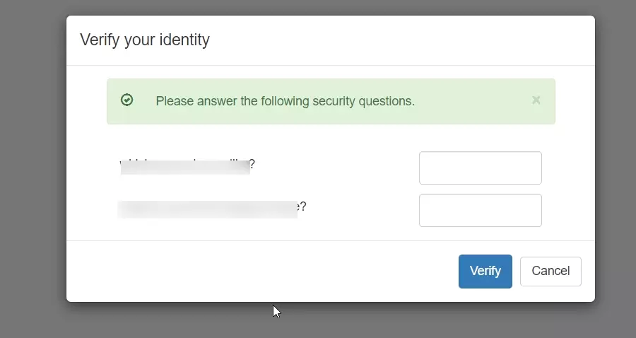 Verify your identity as an admin