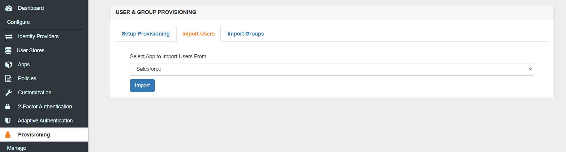 Salesforce Provisioning Import Users 