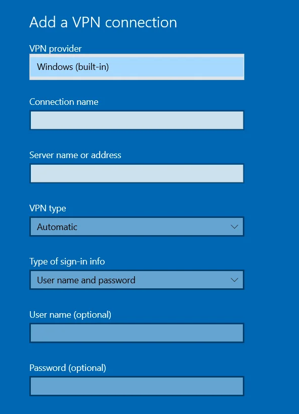 2FA Two-Factor Authentication for Windows VPN :  Select Windows(Built-in)