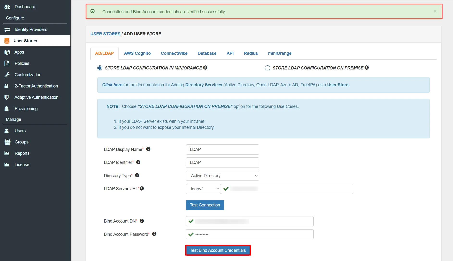 Atlassian Access Cloud LDAP Single Sign-On (SSO) test user store