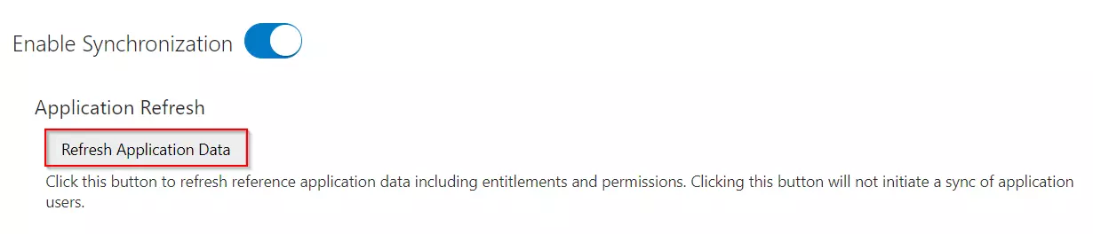 User provisioning with Oracle Cloud of SCIM Standard, Refresh App Data
