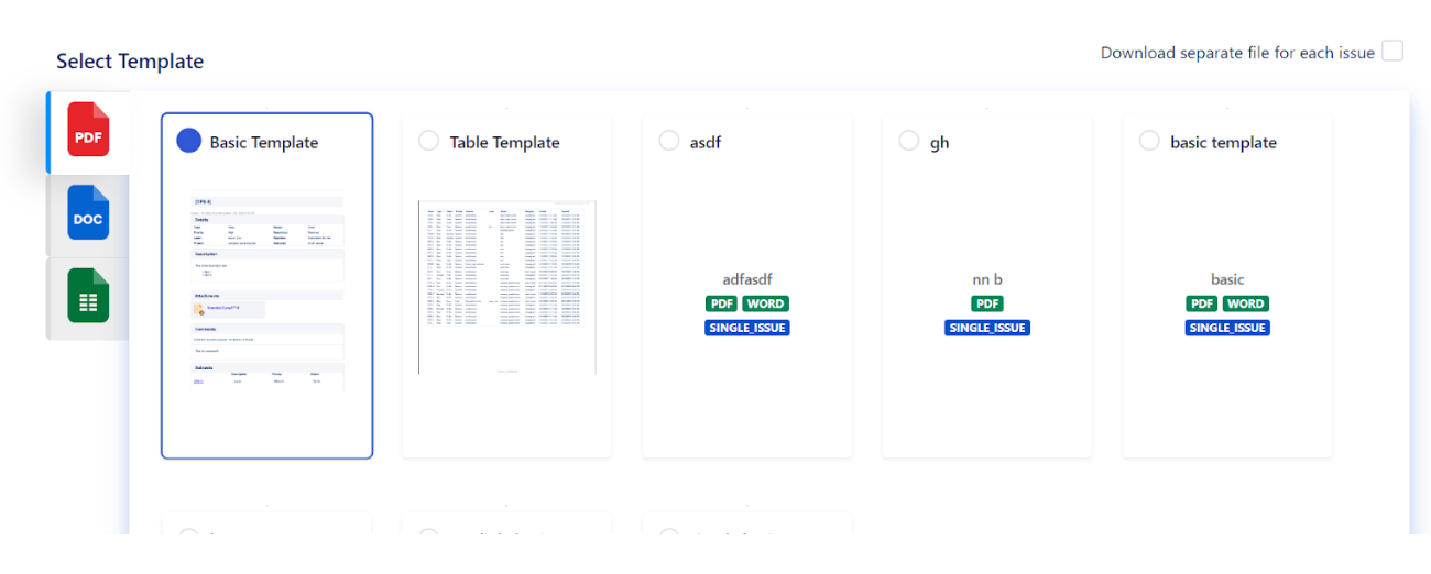 Jira exporter section, Jira exporter