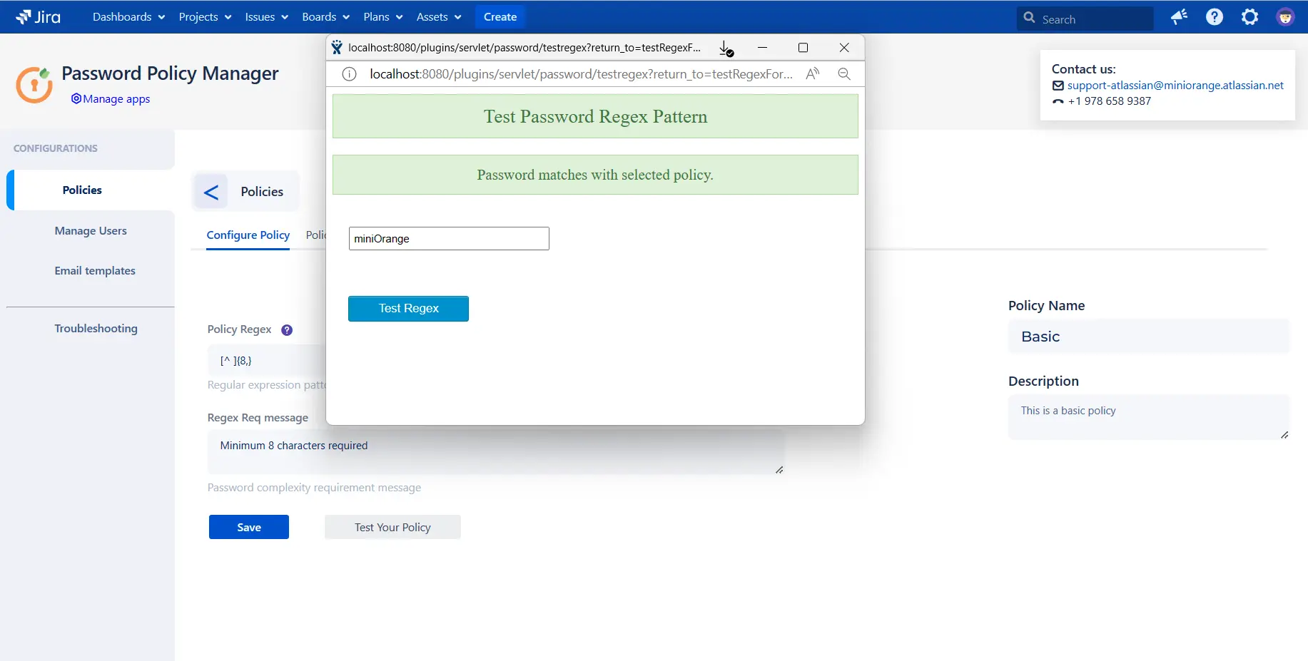 miniOrange Password policy, Install Jira Add-On through manage apps menu