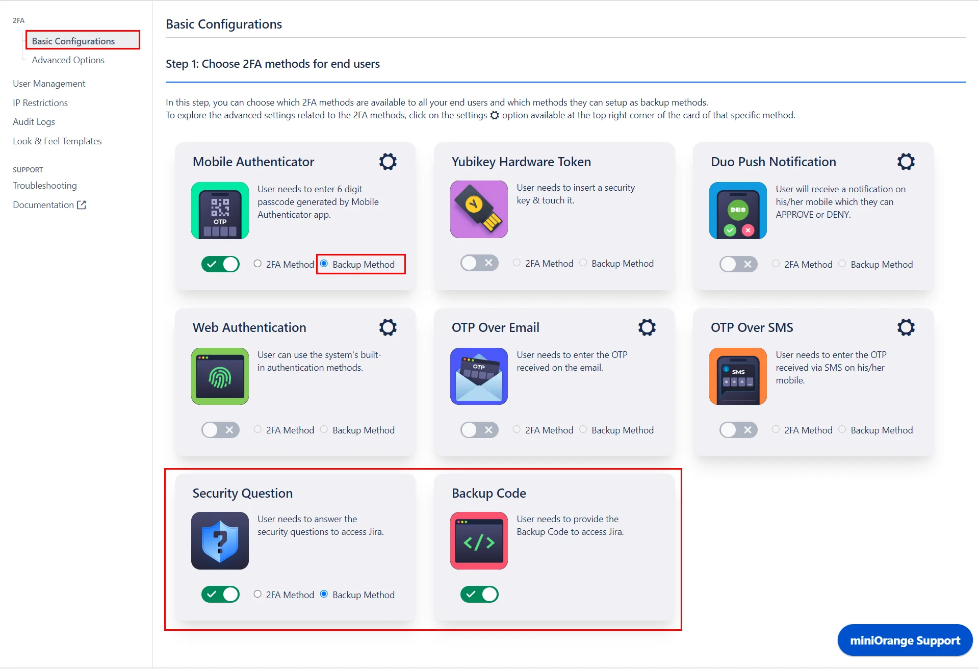 Setup Two Factor (2FA / MFA) Authentication for Jira using OTP, KBA, TOTP methods backup methods