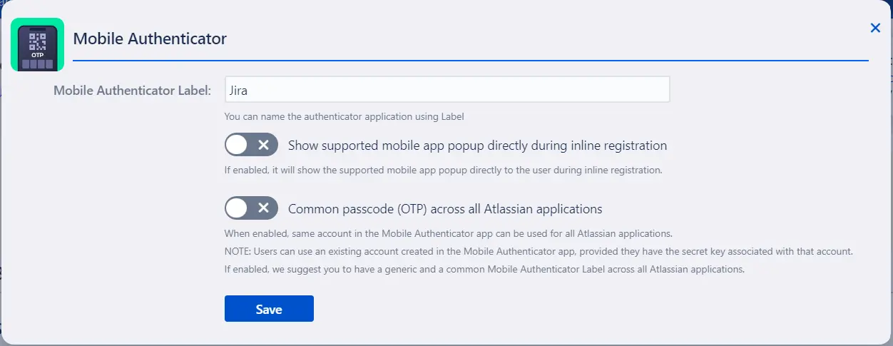 Setup Two Factor (2FA / MFA) Authentication for Jira using OTP, KBA, TOTP methods authentication settings