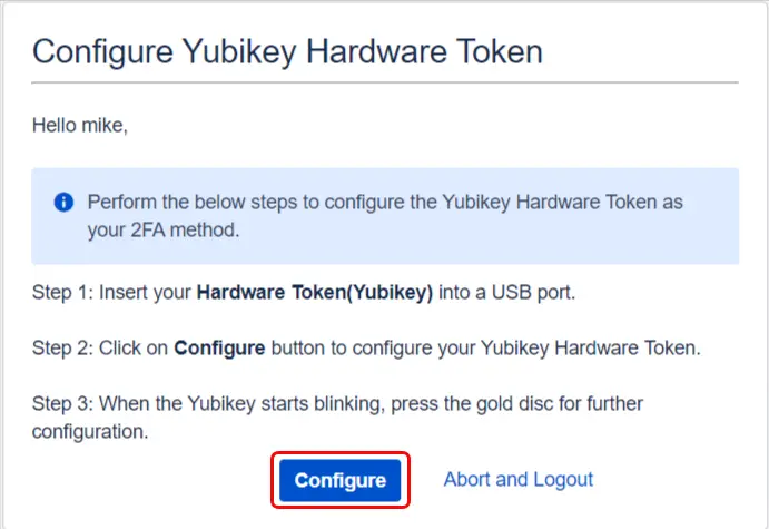 Setup Two Factor (2FA / MFA) Authentication for Bamboo using Yubikey Hardware Token, U2F, Hardware Token methods mobile authentication