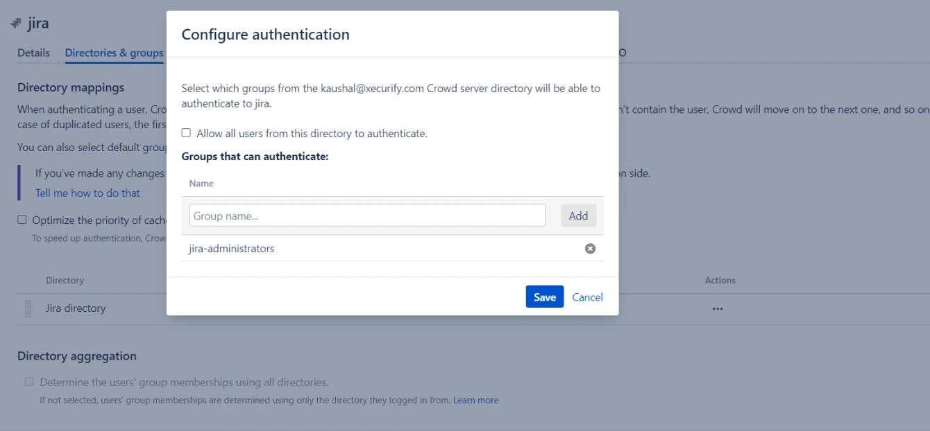 miniOrange Crowd Connector Configure Authenticator