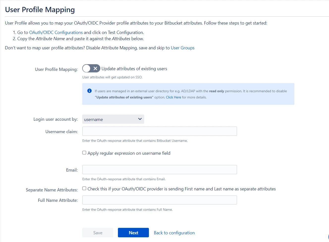 Atlassian Data Center Single Sign-On (SSO) for OAuth User Profile