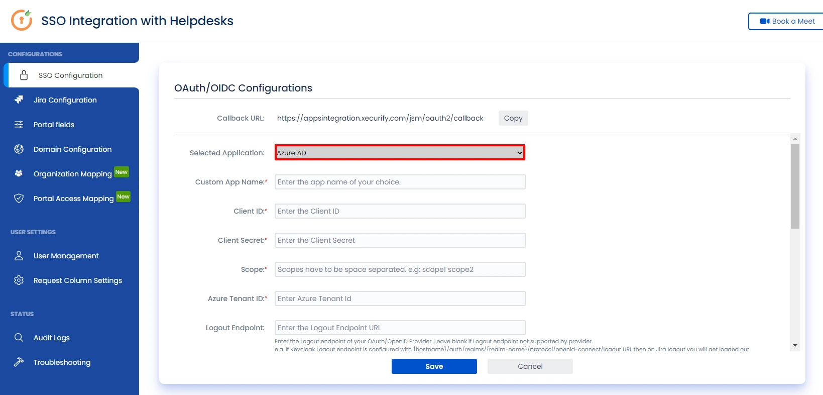 SSO for JSM Customers using Azure AD as OAuth Provider | Enter details