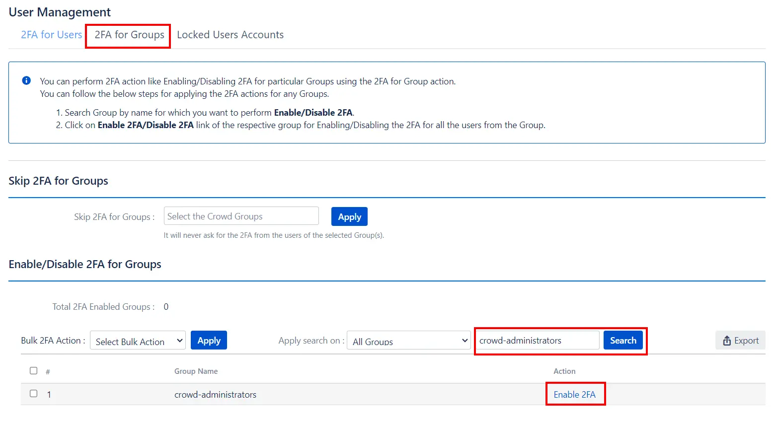 Setup Two Factor (2FA / MFA) Authentication for Crowd using OTP, KBA, TOTP methods