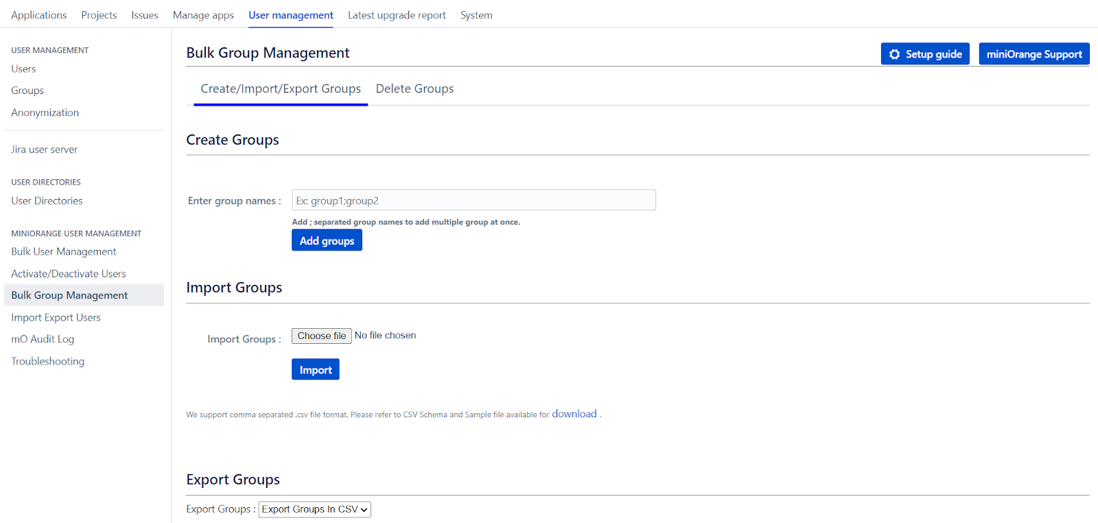 Setup Bulk User Management fo Jira, Bulk action management to inactivate deactivate users