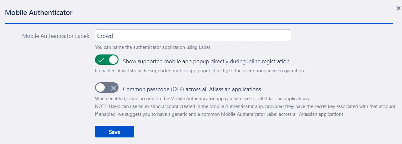 Setup Two Factor (2FA / MFA) Authentication for Jira using OTP, KBA, TOTP methods authentication settings