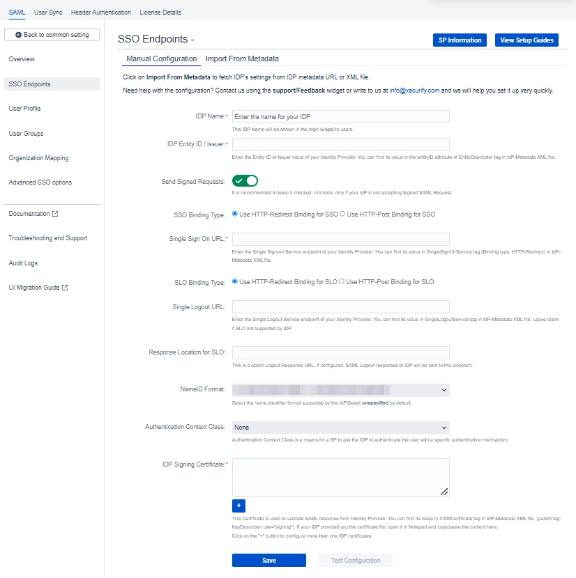 SAML Single Sign On (SSO) into Jira, Quick Setup sp metadata url