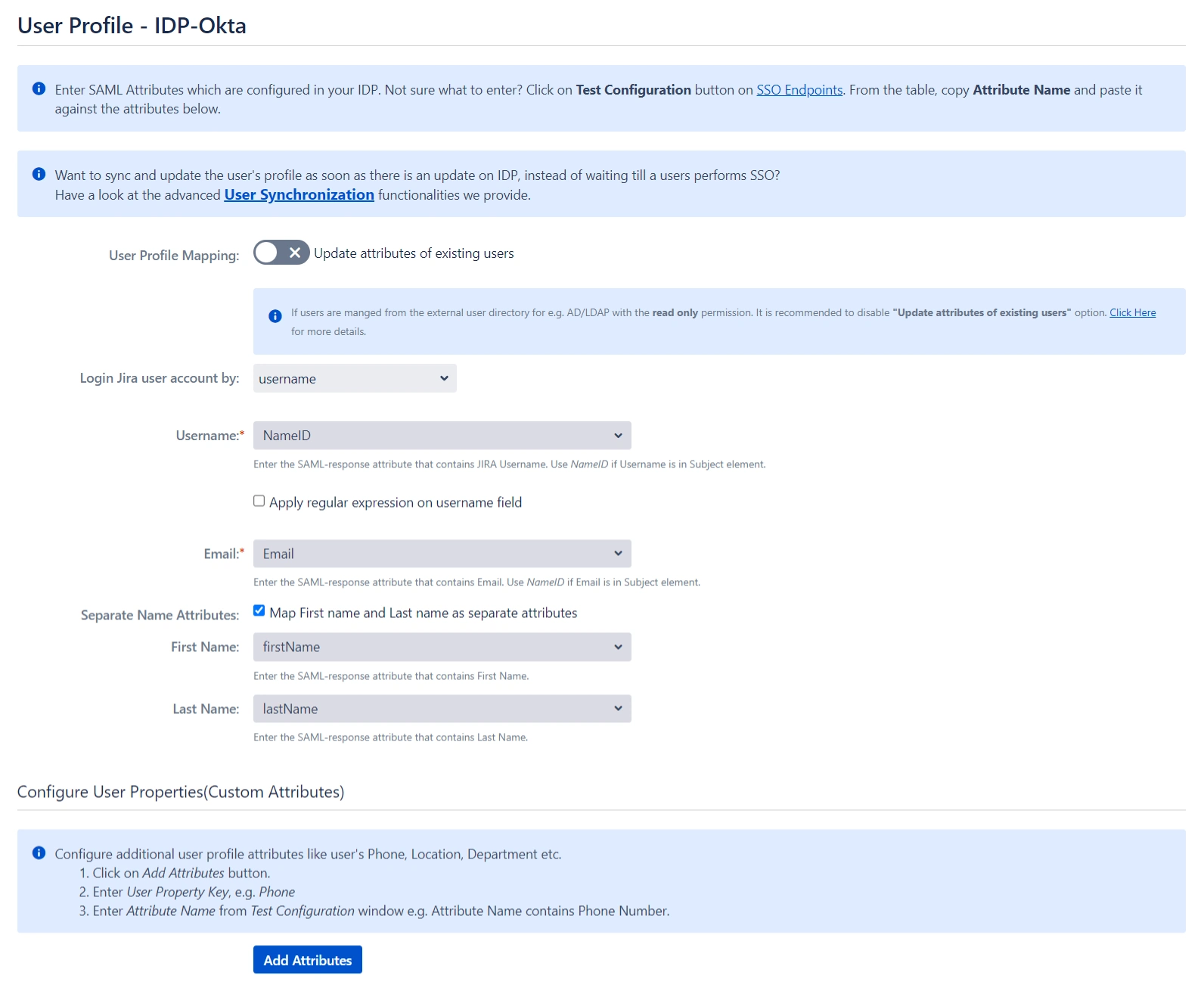 SAML Single Sign On (SSO) into Jira, Quick Setup sp metadata url