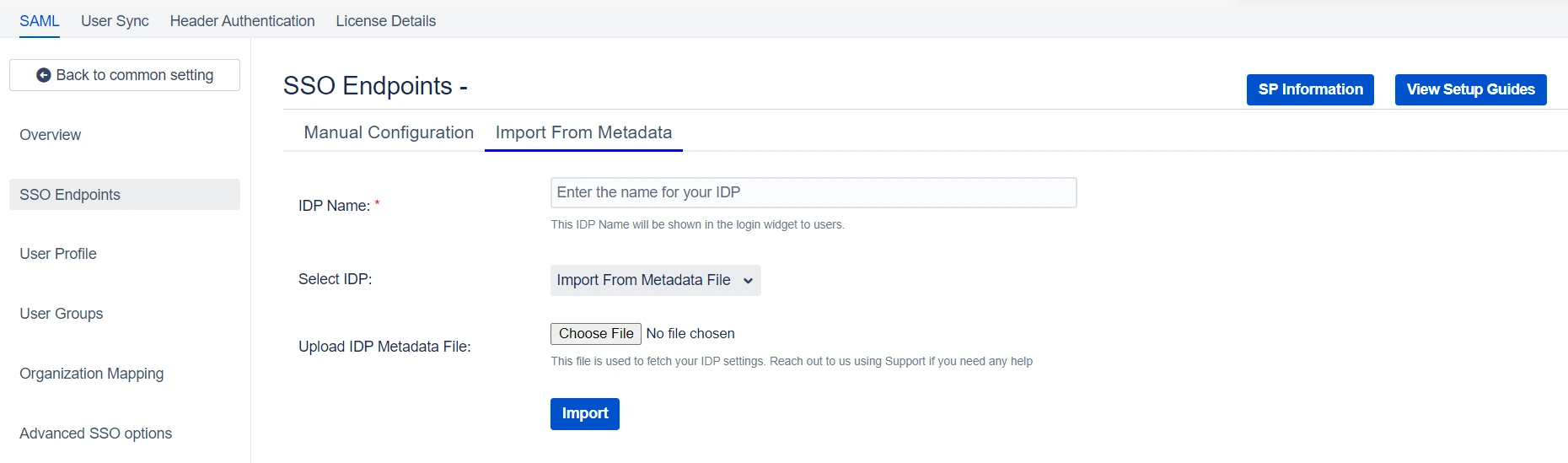 SAML Single Sign On (SSO) into Jira, Quick Setup sp metadata url