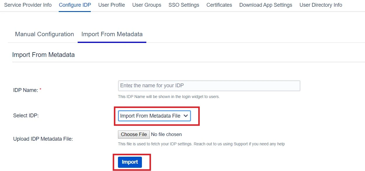 Jira saml sso, jira saml sso plugin, Import IDP through Metadata File