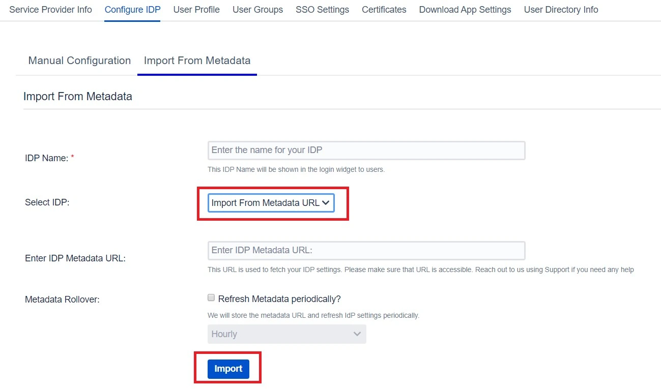 jira saml plugin,jira saml single sign on sso jira sso, Import IDP through Metadata URL