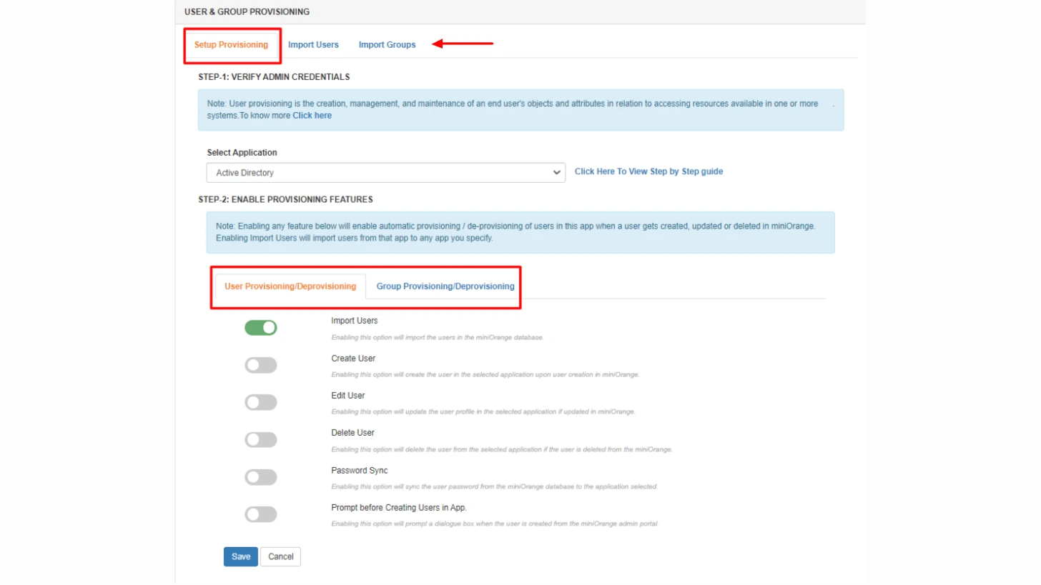 User and Group Provisioning