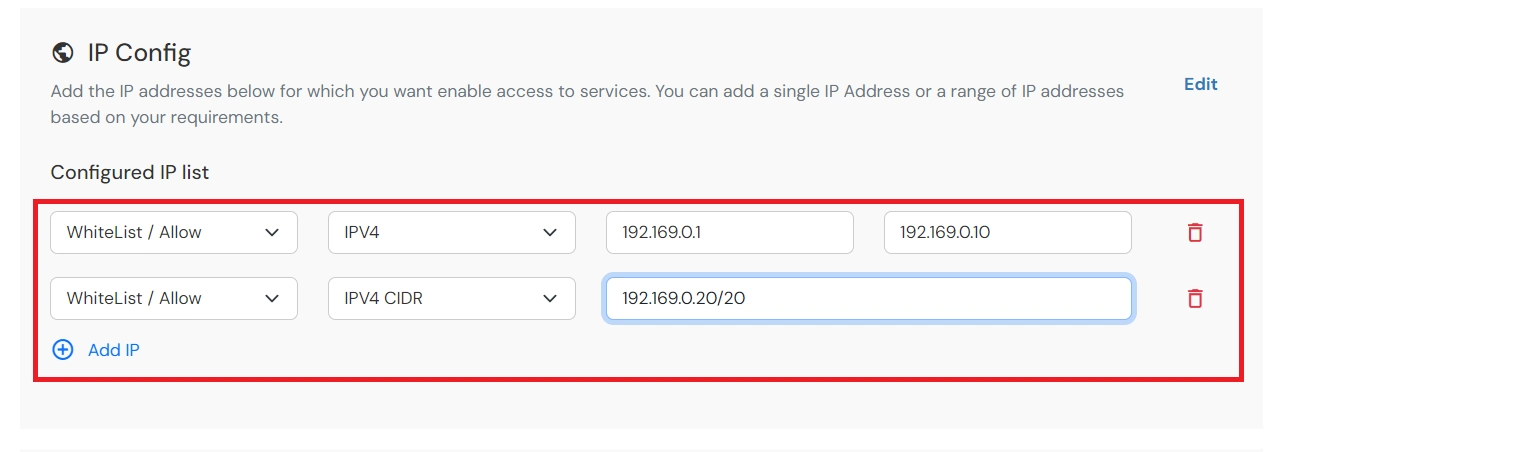 IP restriction for Zoho: Add IP address range