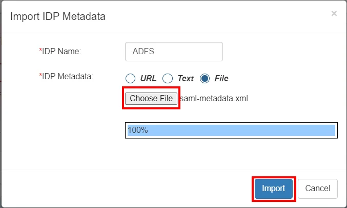 ADFS SSO: ADFS Import