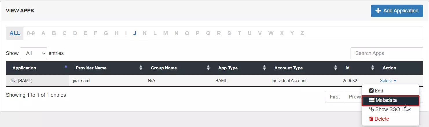 Configure Atlassian Jira Cloud two-factor authentication (2FA): metadata link