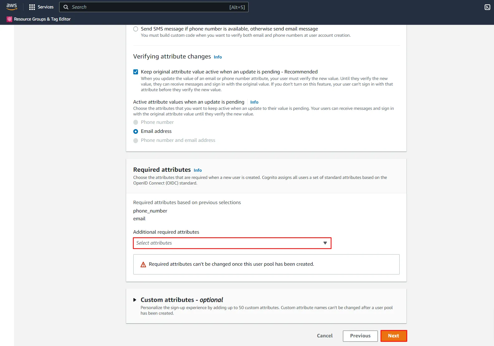 AWS Cognito OAuth/OpenID Single Sign On (SSO) : Click Next