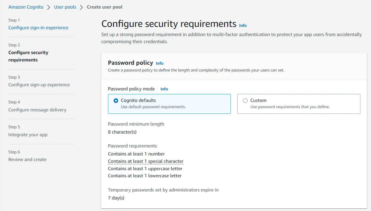 AWS Cognito OAuth/OpenID Single Sign On (SSO) : Go head with No MFA