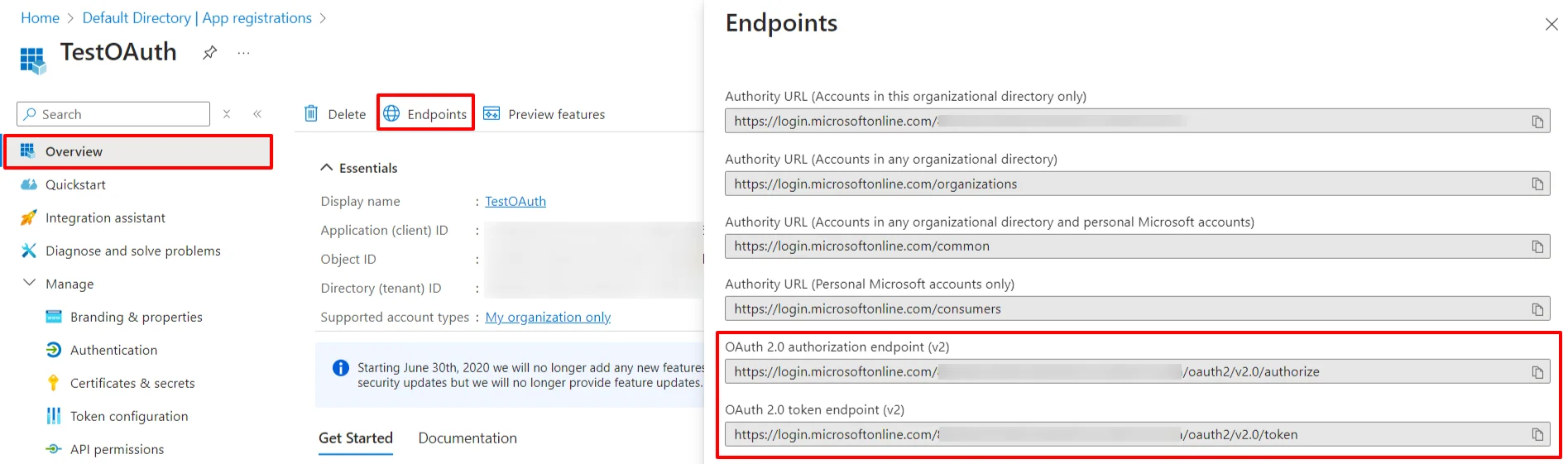 Microsoft Entra ID (Formerly Azure AD) IDP : Go to Overview > click Endpoints