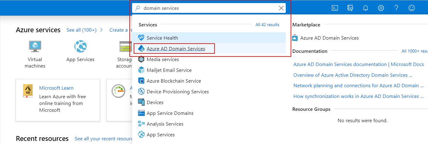 Microsoft Entra Domain Services Search