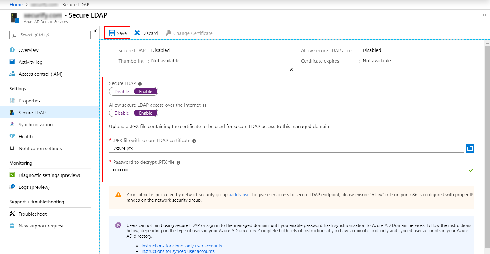 Microsoft Entra Secure Ldap Configuration