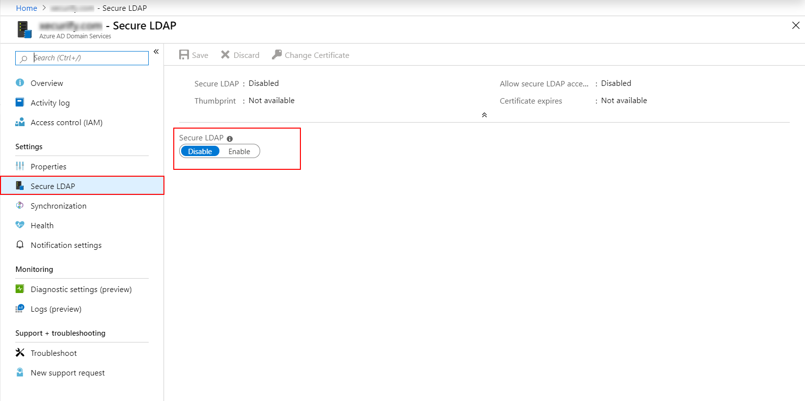 Microsoft Entra Secure Ldap Settings