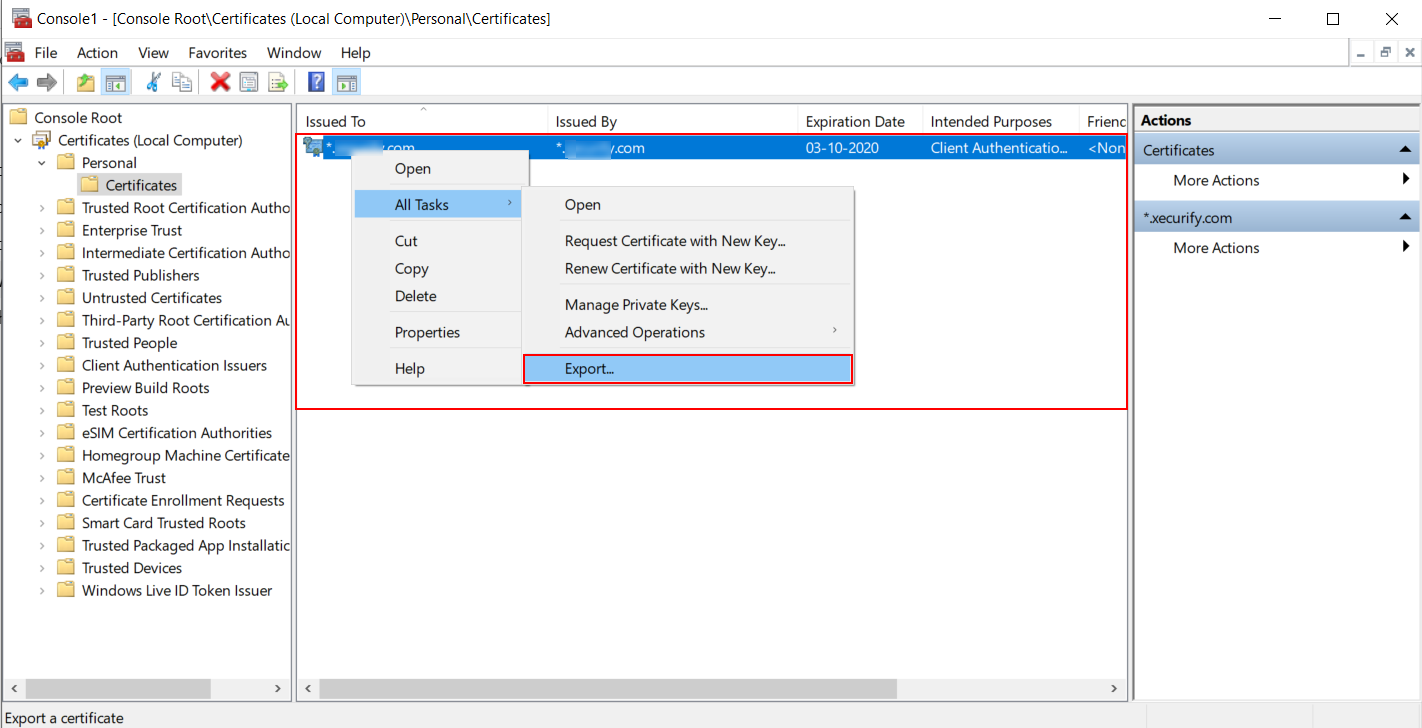 Export Windows Certificate for Microsoft Entra LDAP Configuration 