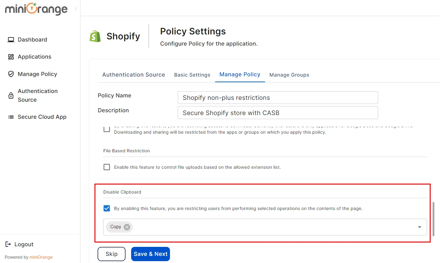 setup reverse proxy- click on authentication option