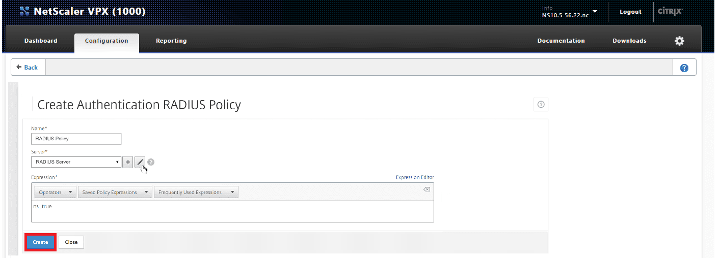 NetScaler Two Factor Authentication: Configure radius server policy to setup Citrix Multifactor Authentication