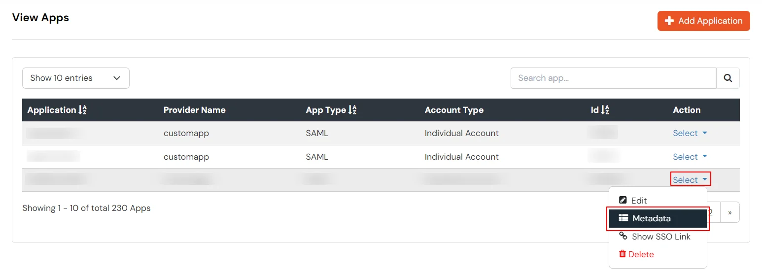 Authentication for Workday SAML SSO Go to Metadata link 