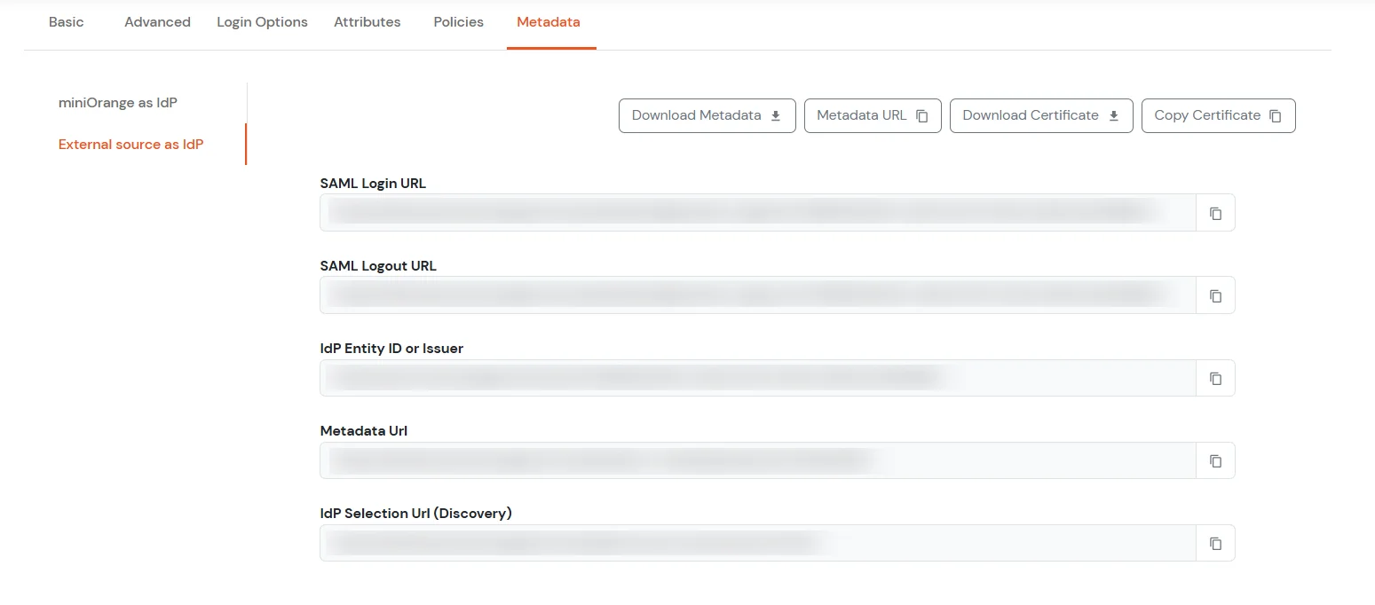 Slack SSO (Single Sign-On) Go to Metadata tab