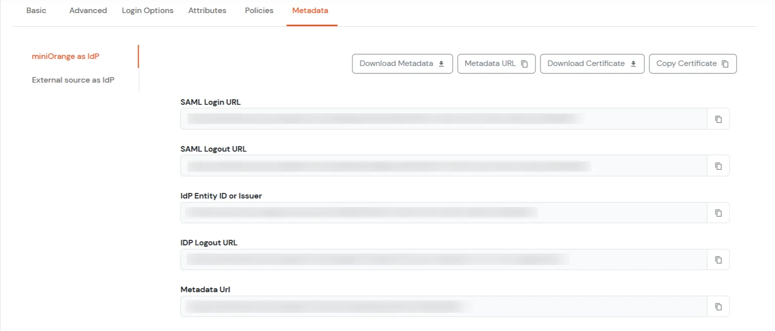 Slack SSO (Single Sign-On) Go to Metadata tab