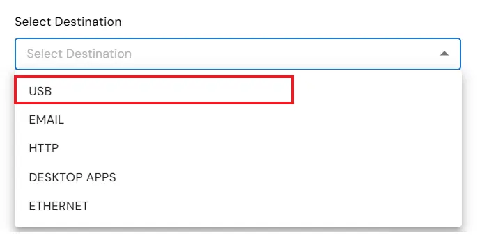 Configure notification settings for policy breach alerts  | Select Destination 