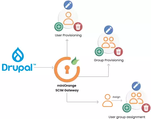 Drupal scim provisioning diagram