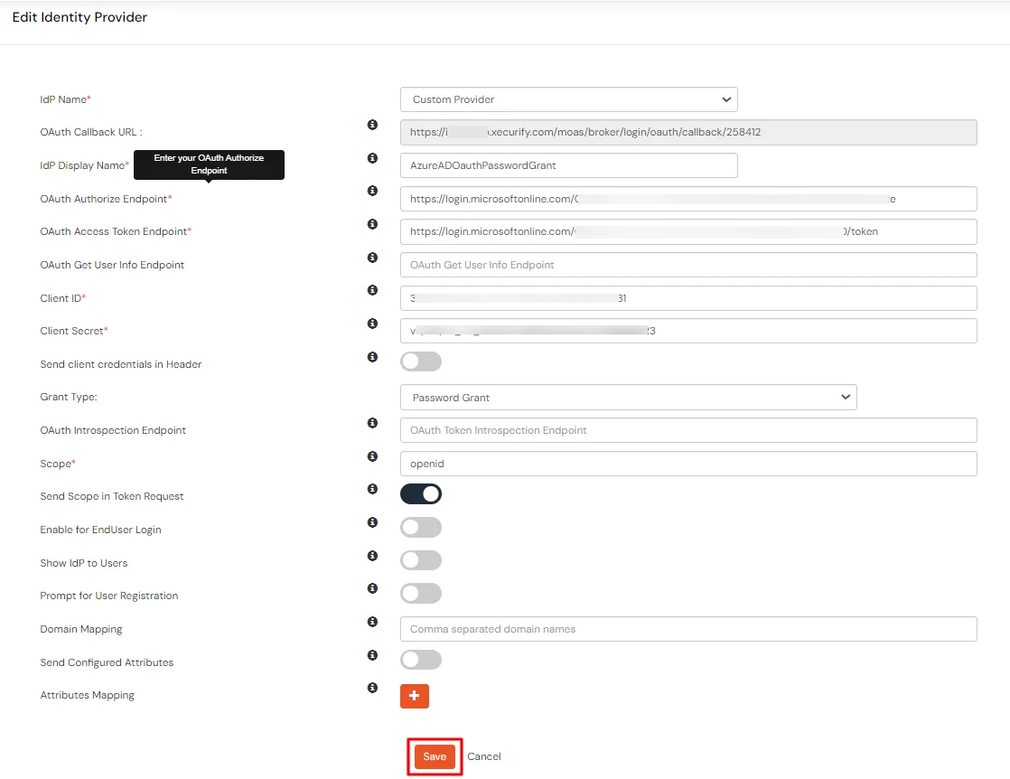 Microsoft Entra ID single Sign-On - Provider the following details