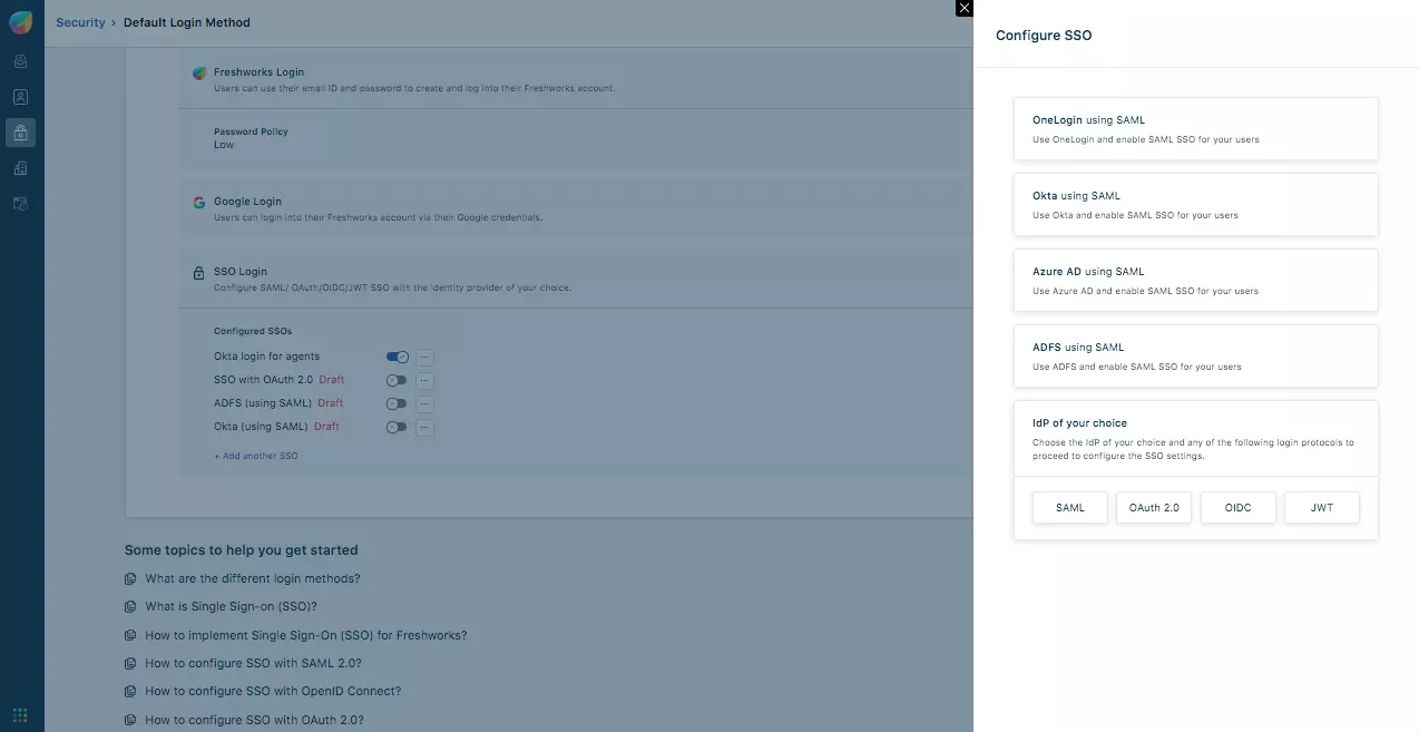 Freshworks Single Sign-On (sso) Add SAML Application