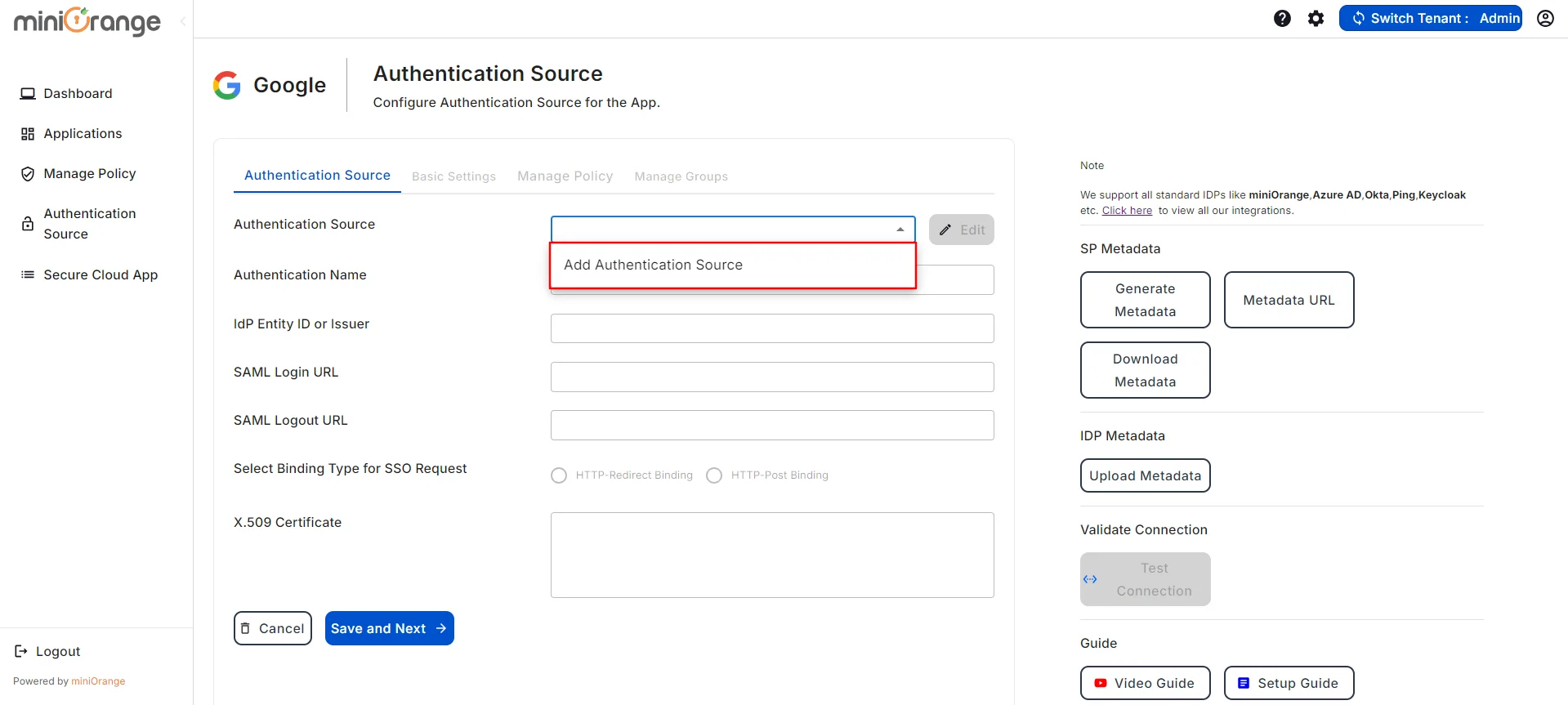 Google CASB Access Restriction Add authentication