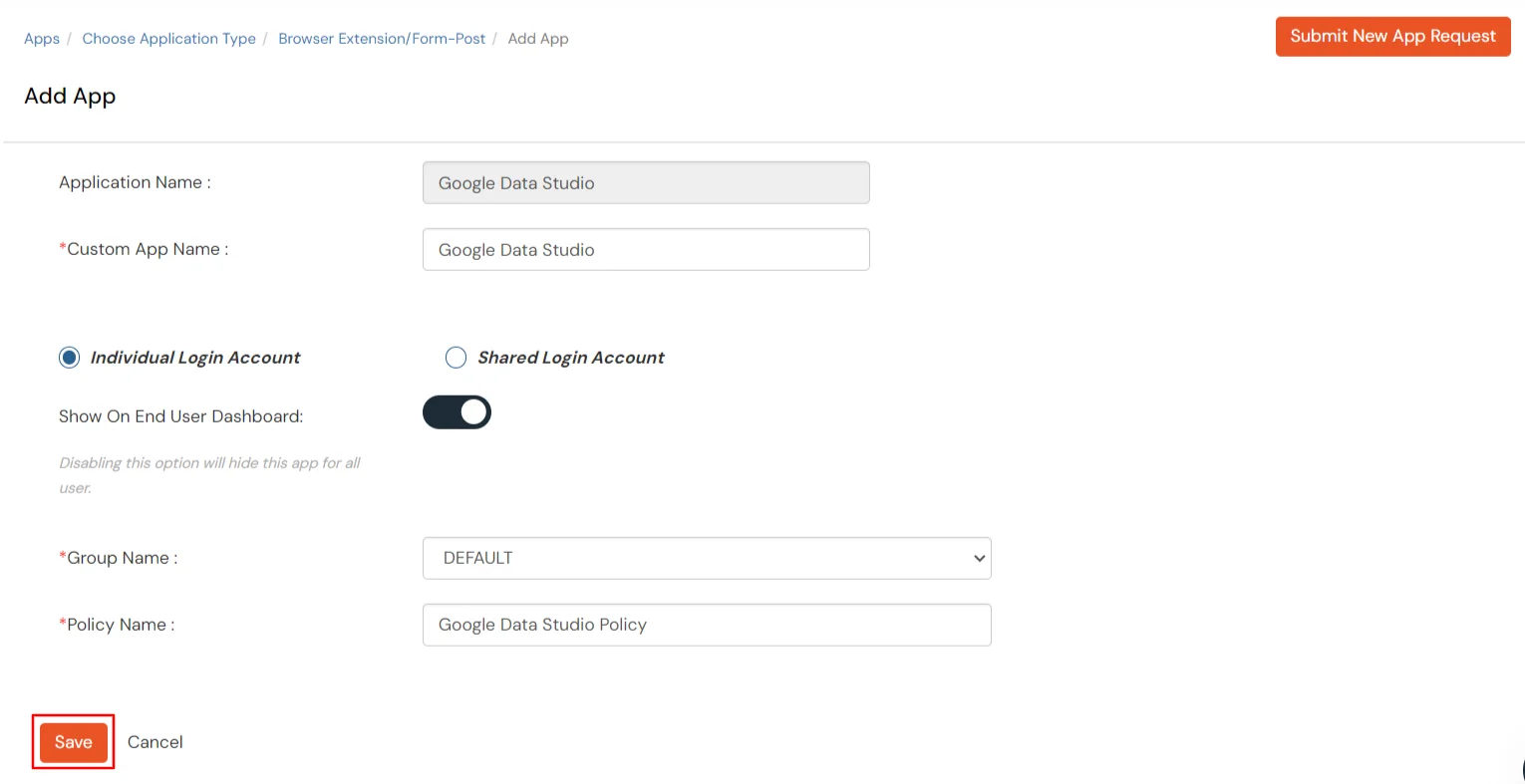 CallRail Single Sign-On (SSO) application name