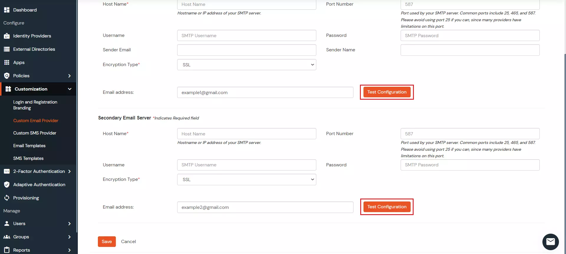 Test SMTP Server Configuration for Email Gateway