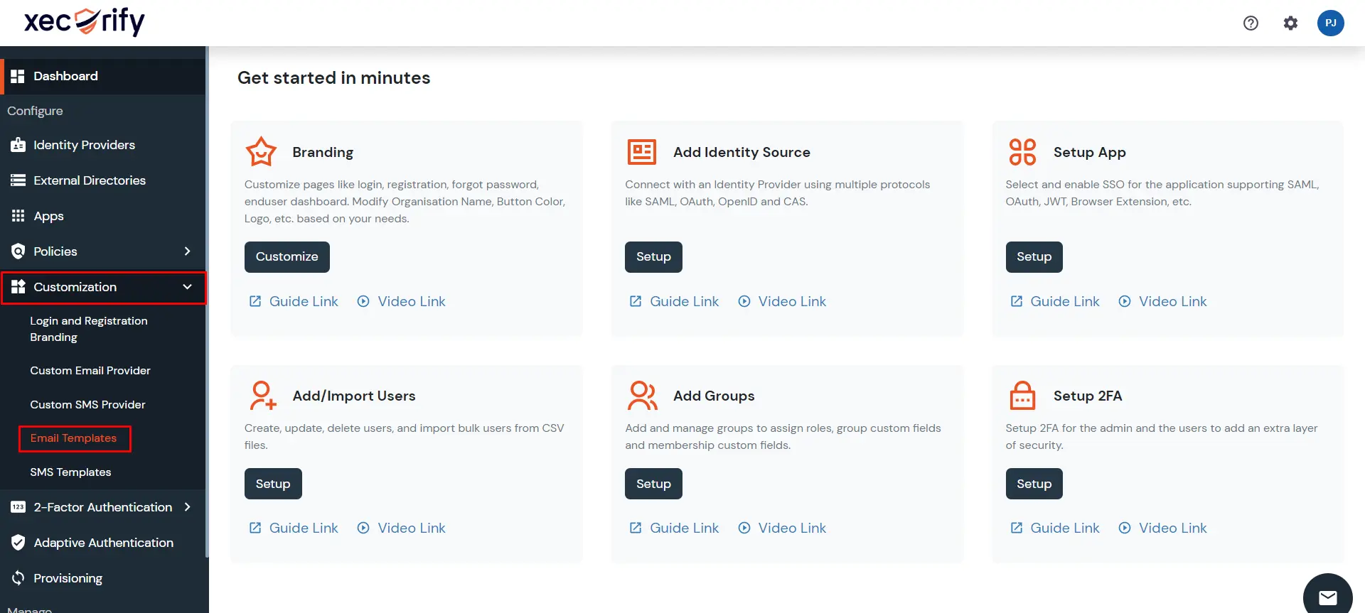 miniOrange Identity Platform Admin Handbook: OTP Over Email Template Customization