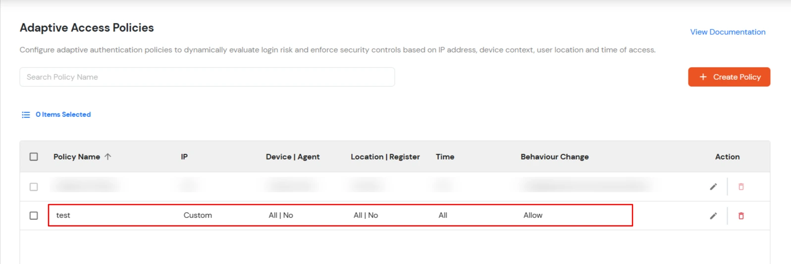 Adaptive Authentication for PagerDuty: Policy Created