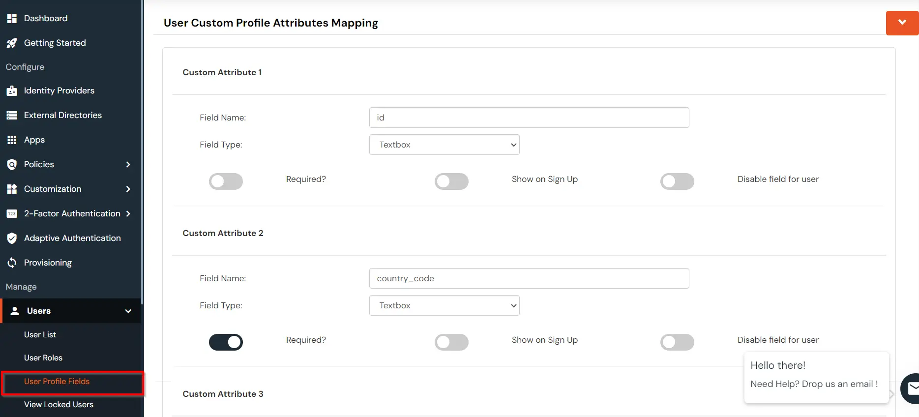 miniOrange Identity Platform Admin Handbook: User Profile fields