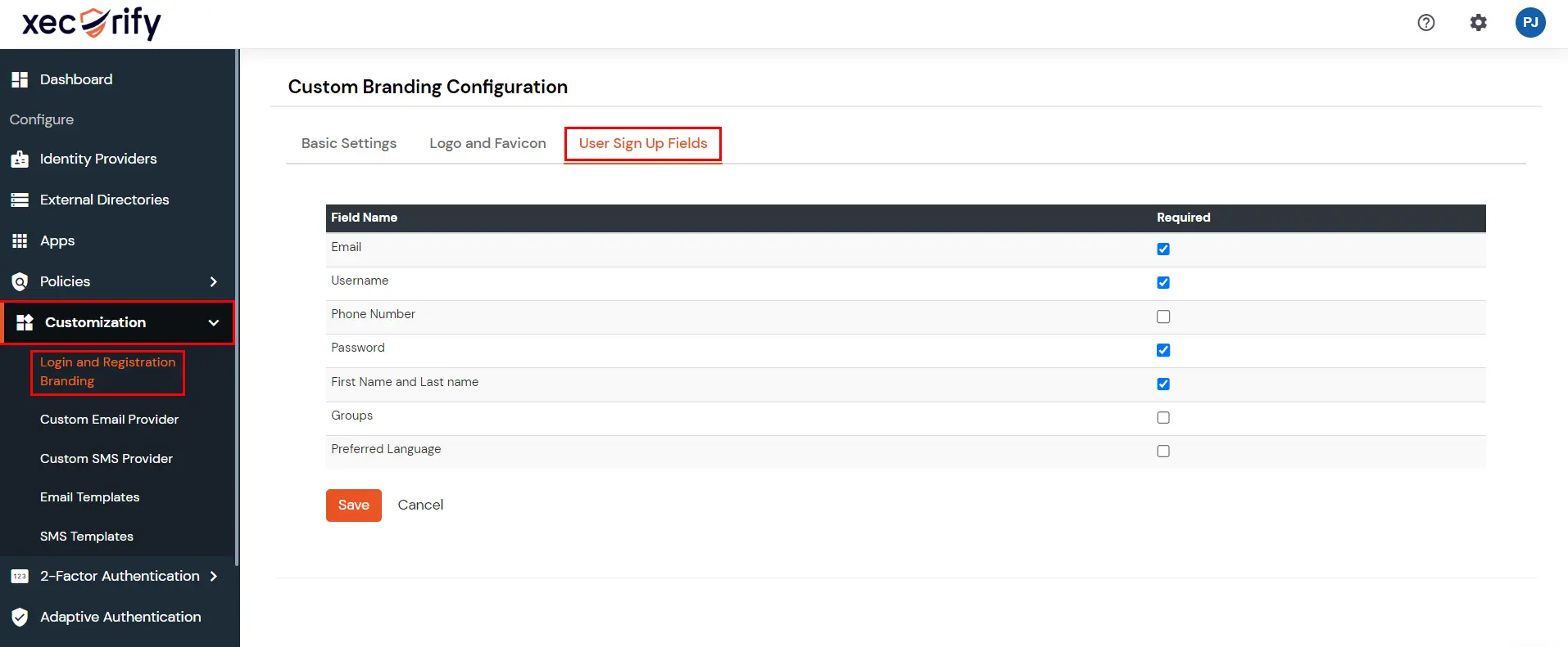 fields visibility: user self-registration