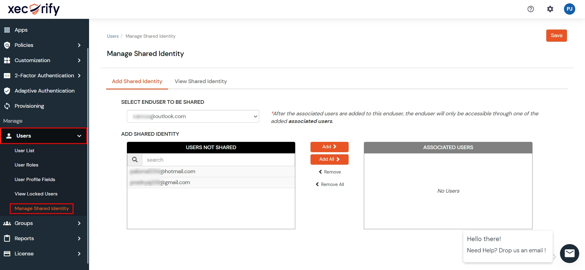 miniOrange Identity Platform Admin Handbook: Manage shared identity