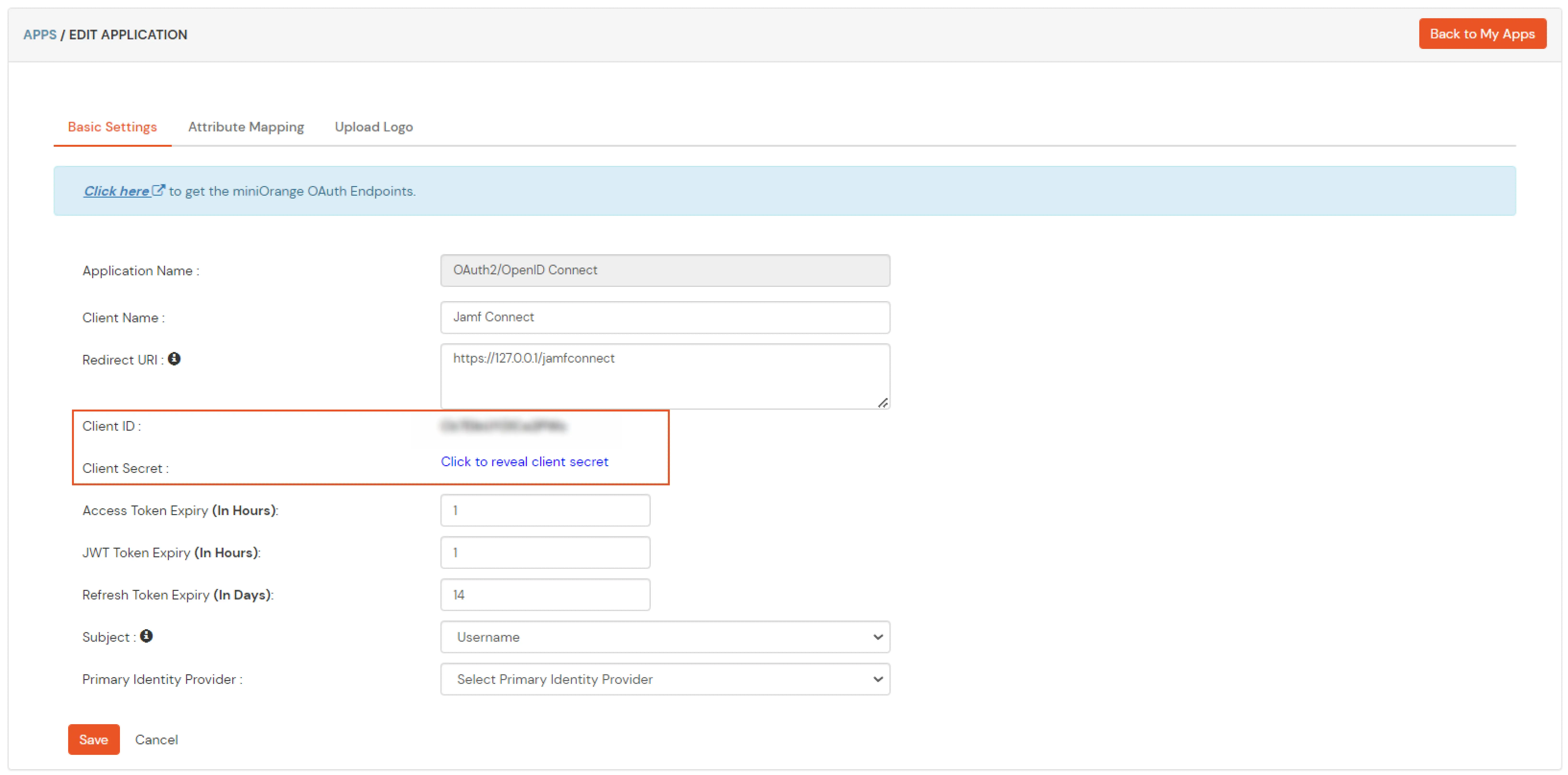 MultiFactor Authentication for MAC using JAMF Connect select application type